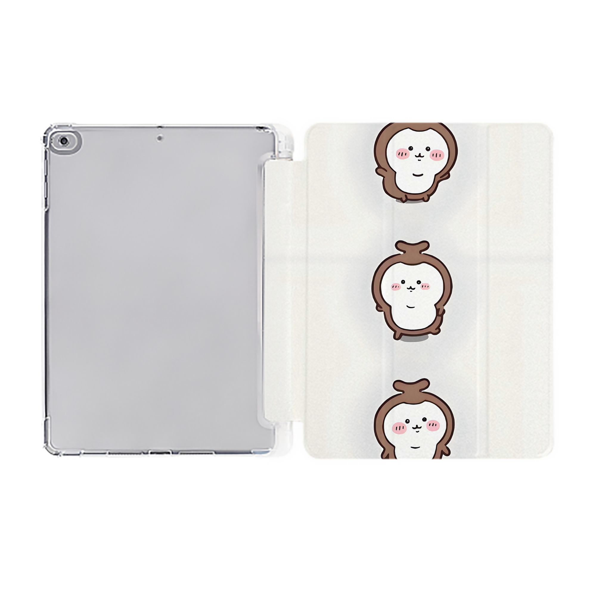 （画像用） ちいかわ Chii-kawa IPad ケース ペン収納付き 三つ折りスタンド PUレザー×シリコン 対応機種9.5/10.5/10.9インチ